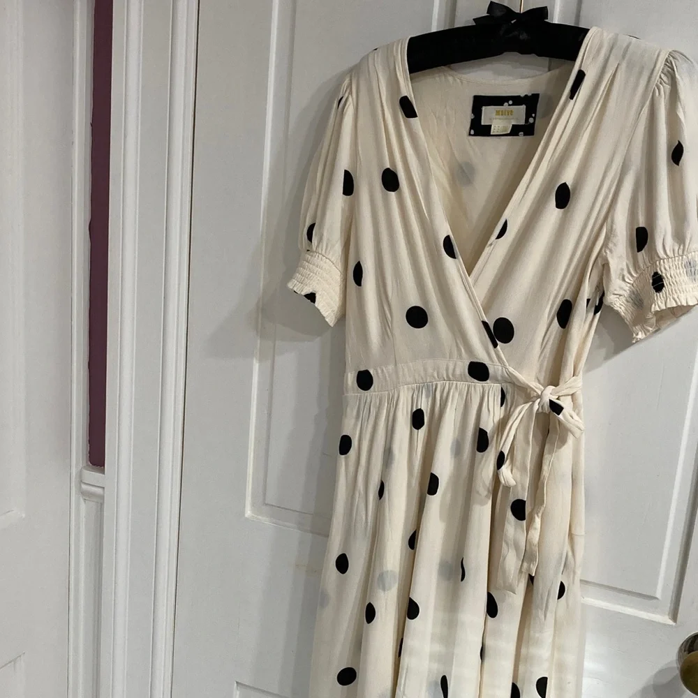 Maeve large dot faux wrap dress - Picture 6 of 7